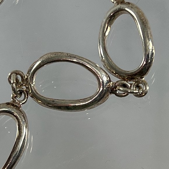 Sterling Silver 925 Oval Loop Chain Bracelet 8.5" Long - Picture 3 of 8